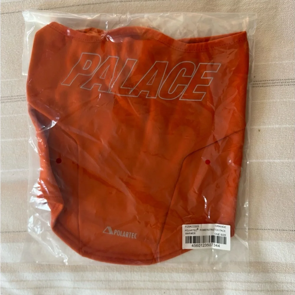 POLARTEC POWERSTRETCH FACE WARMER ORANGE Reflective, Palace Logo One Size